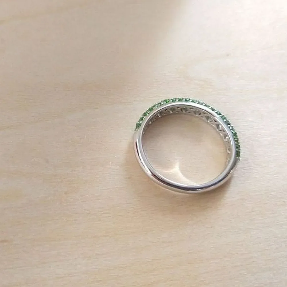 Chrome Diopside Half Band Ring